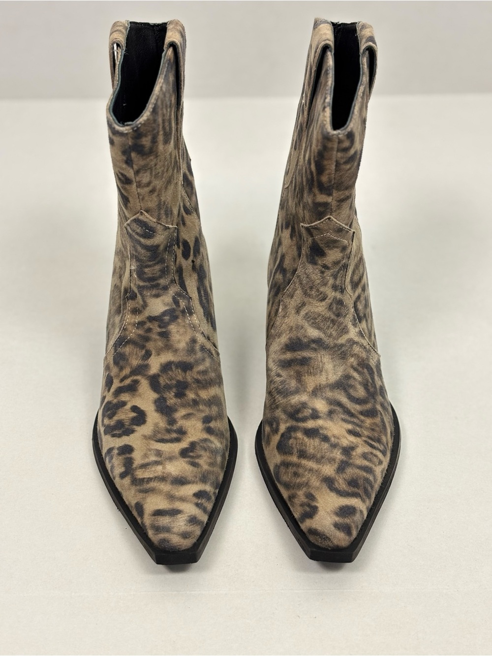 NEW Free People Cat Nap Cowboy Boots in Leopard Suede Size 7.5 - Picture 5 of 15